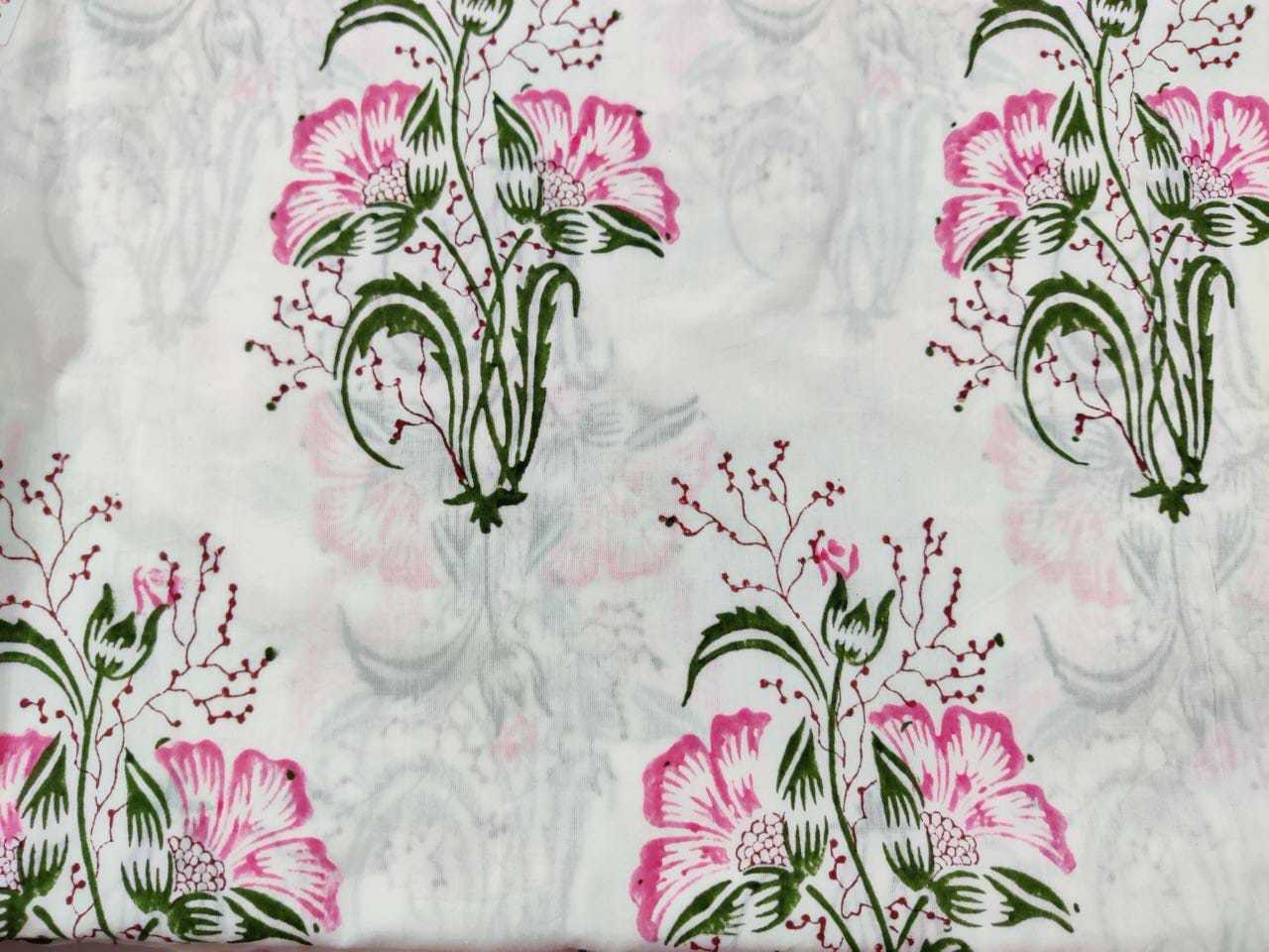 Pink Butta Printed Cotton Fabric