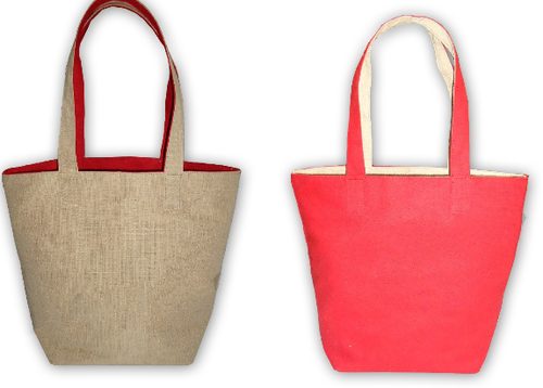 Reversible Handled Style Canvas & Juco Tote Bag