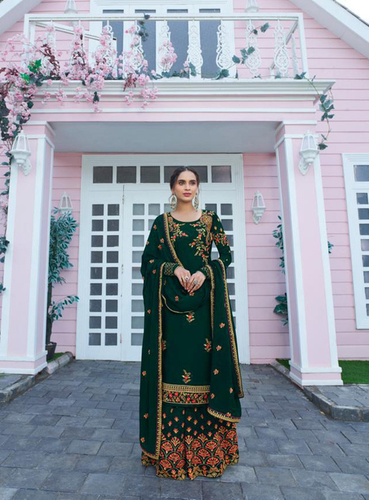 Heavy Satin Georgette Palazzo Suit
