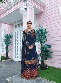 Heavy Satin Georgette Palazzo Suit