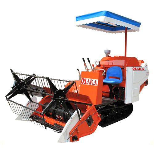 Orange Or Red Mini Combine Harvester Full Feed