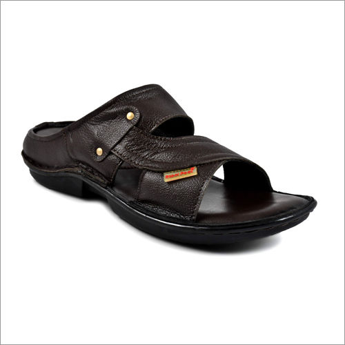 Black Mens Pure Leather Slipper