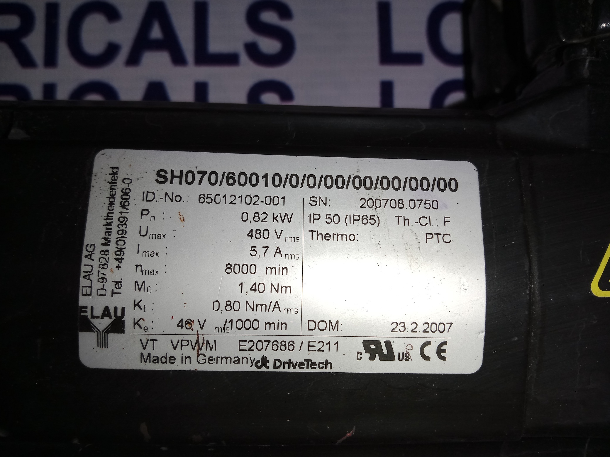 ELAU SERVO MOTOR E207686/E211