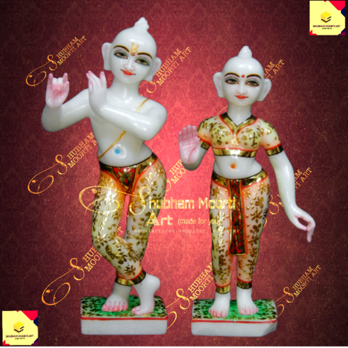 ISCKON Radhe Krishna Statue - Marble, Customizable Sizes from 3 to 6 Feet | Exquisite Curved Artwork, Safe Transport Packing