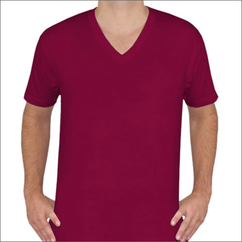 Red Mens V Neck T Shirt