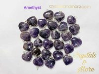 Amethyst Pendant - 25-30 Mm Heart Shaped , Purple Crystal Stone In Box Packaging