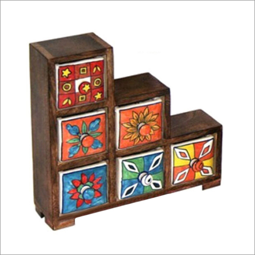 11.5x3.125x11.75 Inch High Ceramic Drawer Chest