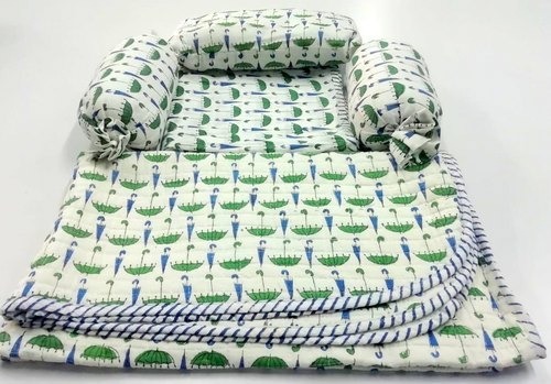 Elephant Block Printed  Baby Bedding Dohar & Blankets
