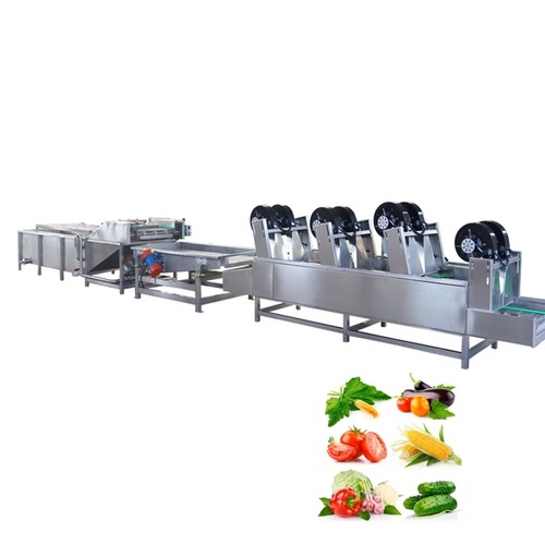 Full Automatic Tamato Cucumber Eggplant Bell Pepper Washing Waxing Drying Packing Line