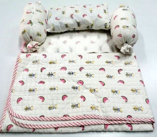 Block Printed Baby Quilt and Bedding Set