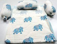 Rajasthani Elephant Block Printed Baby bedding Quilt