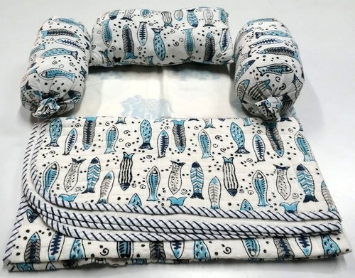 Rajasthani Elephant Block Printed Baby bedding Quilt