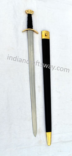 Viking Sword With Brass Pommel\ - Length: Blade Length : 30.8 Inches Handle Length : 6.7 Inches Inch (In)