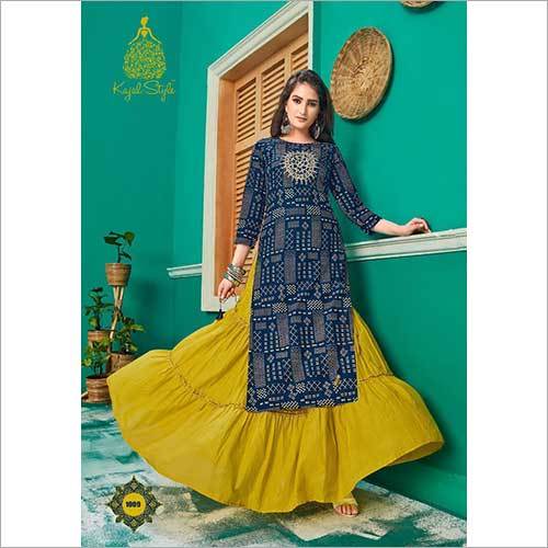 Buy Shri Krishna Fabric Women's Rayon Designer Attached Skirt Kurtis Online  at Best Prices in India - JioMart.