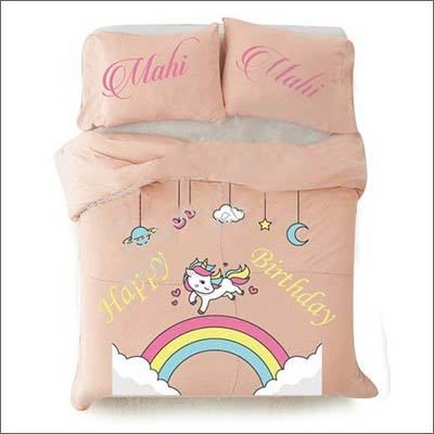 Pink Customized Sublimation Bed Sheets