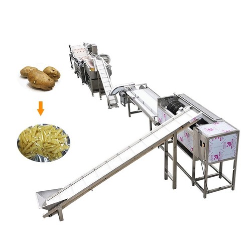 Sweet Potato Chips Making Machine / Salad Cassava Strips Making Machine Potato Chips Line