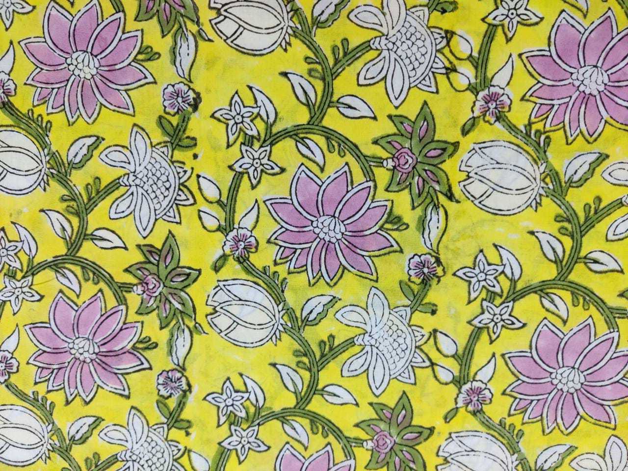 Sanganeri block print Cotton Fabric