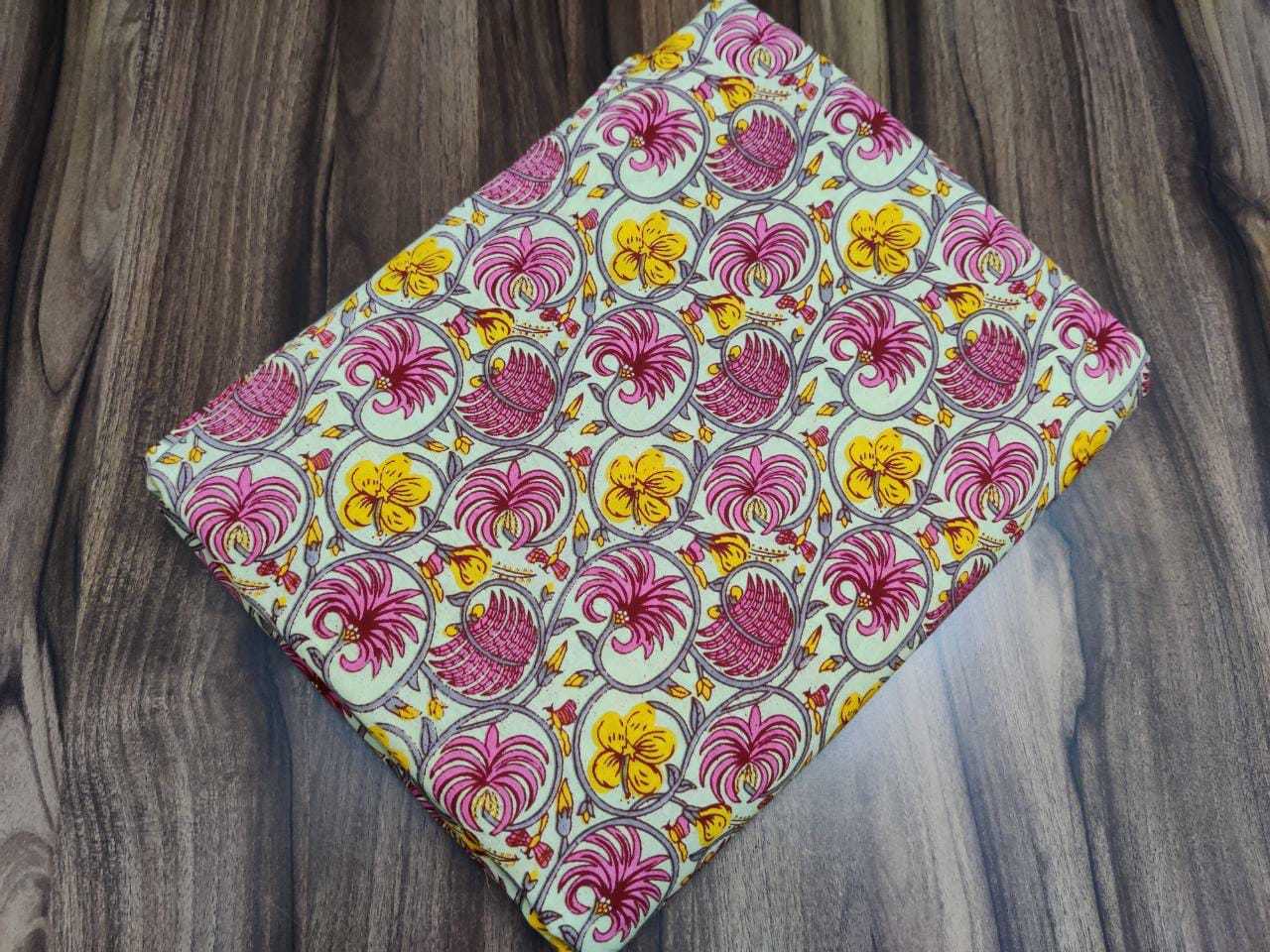 Indian Sanganeri Block Printed Fabric