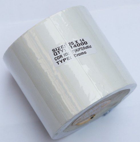 White 25mm X 14mm (14000 Label) 4 Ups Butcut Cromo Labels