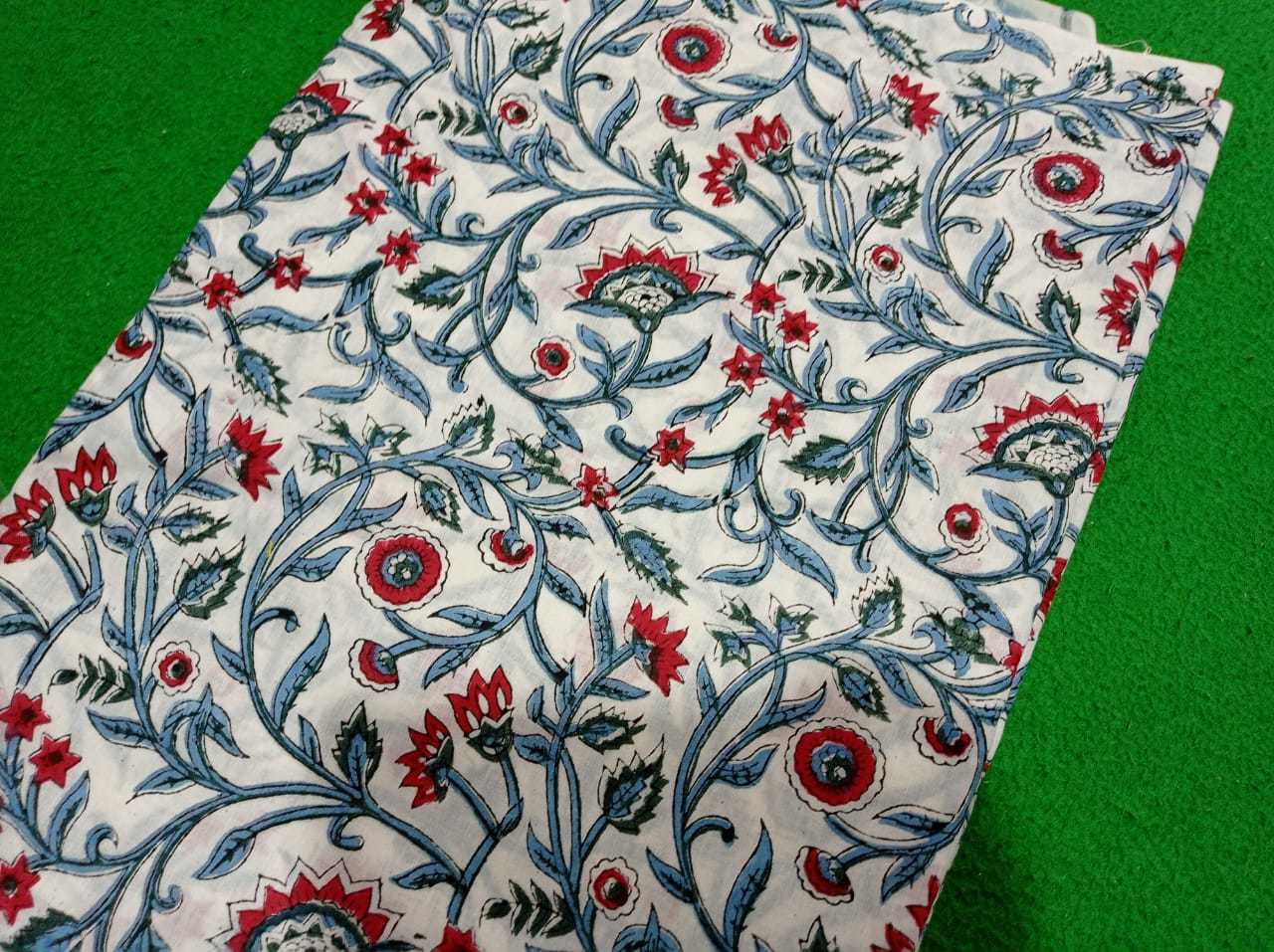 Jaipuri jaal Block Printed  Fabric