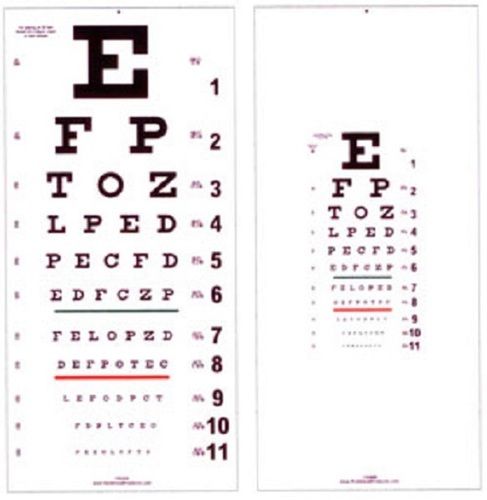 10 and 20 FT (3 and 6 M) Snellen Chart