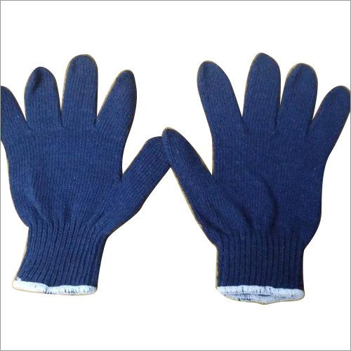 Blue Knitted Hand Gloves