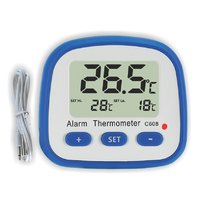 Fridge Thermometer - Plastic, 76x68x24mm | Indoor/outdoor Temperature Display, Led Alarm Indicator, High/low Temperature Alerts