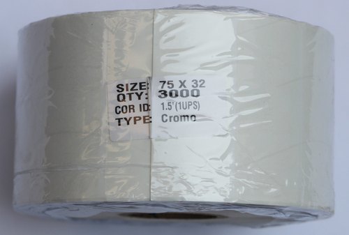 75mm X 32mm (3000 Label) 1ups Cromo barcode roll