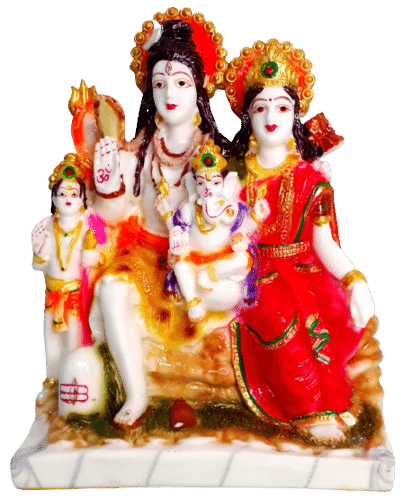 Easy To Install Marble Shiv Pariwar Statue