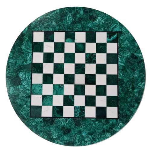 Malachite Stone Chess Board Inlay Table Top