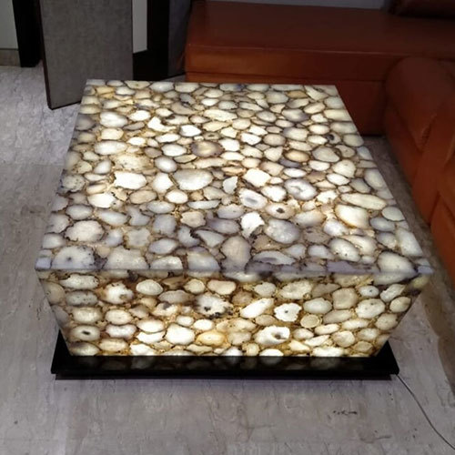 White Agate Coffee Table Top