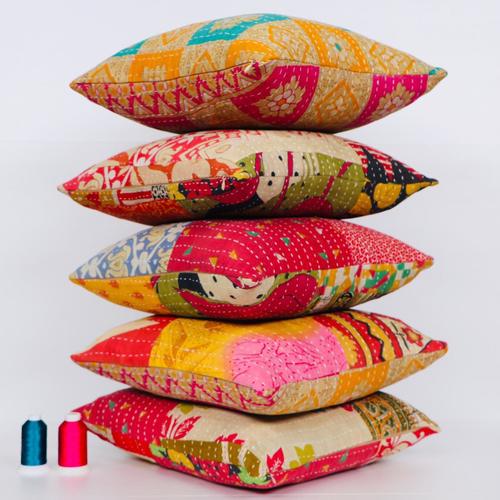 Colorful Designer Block Printed Cushion Cover Dimensions: 16*16 Inch (In)