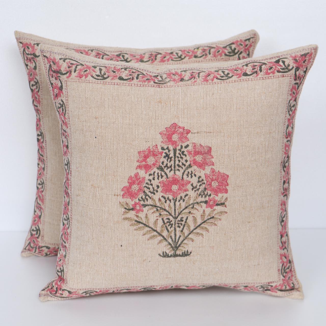 Handmade Embroidered Cotton Cushion Cover