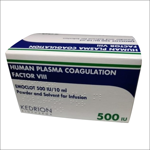 10ml Human Plasma Coagulation Factor VIII Emoclot 500IU By VALLABH AGENCIES