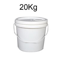 20 Kg Round Container - Plastic Material, 300 Mm Top Diameter, 265 Mm Height | Ideal For Storing Liquids, Plain Pattern, White Color, Lightweight Design