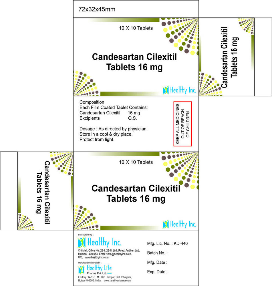 Candesartan Tablet By HEALTHY LIFE PHARMA PVT. LTD.