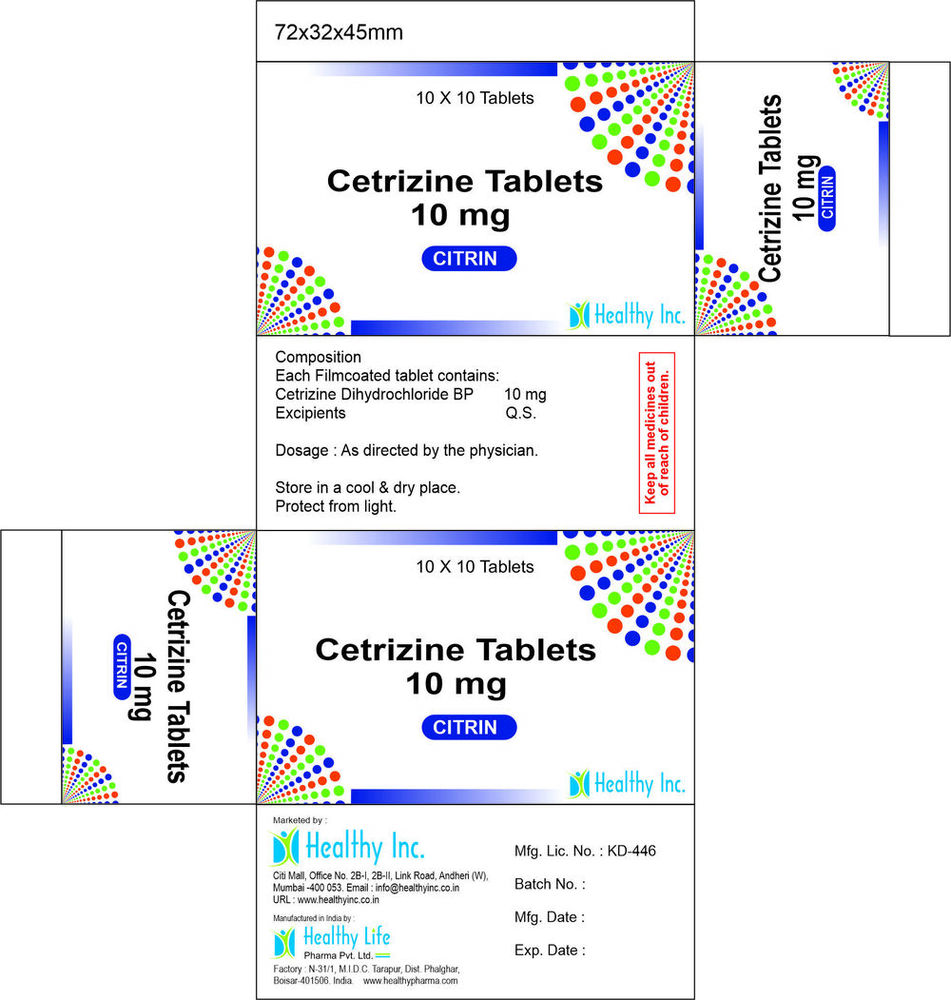 Cetirizine Tablet Generic Drugs