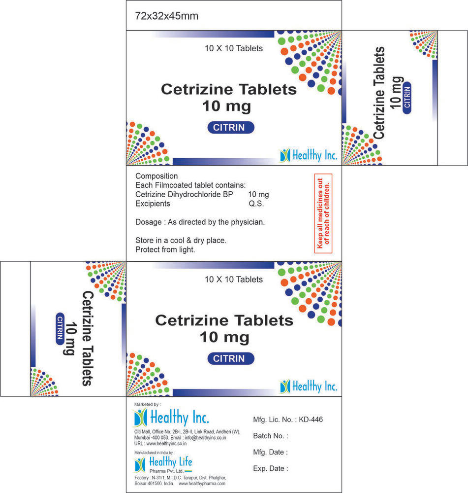 Cetirizine Tablet Generic Drugs