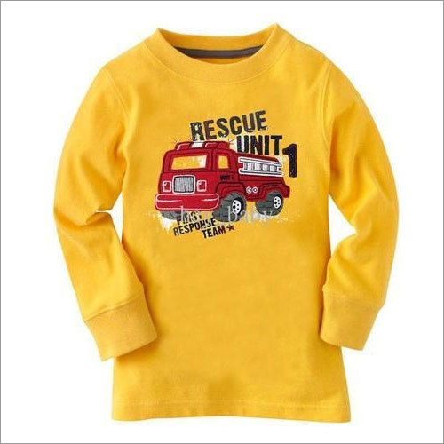 Kids Full Sleeve Printed Cotton T-shirt Age Group: 3-5 Years