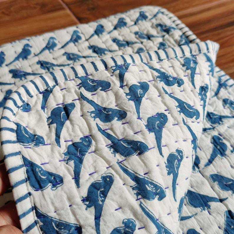 Handmade Block Printed Baby Quilts