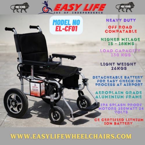 Made-In-India Heavy Duty Off-Road Compatible Electric Wheelchair