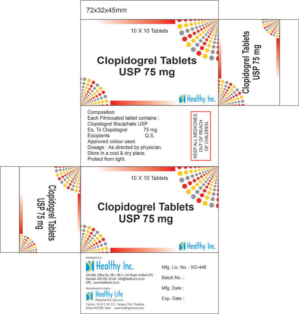 Clopidogrel Tablet - Generic Drug Formulation , Store Below 30 Degrees for Optimal Efficacy