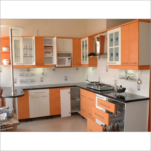 Modular Kitchen Cabinet With Cupboard - Color: As Per Client Choice