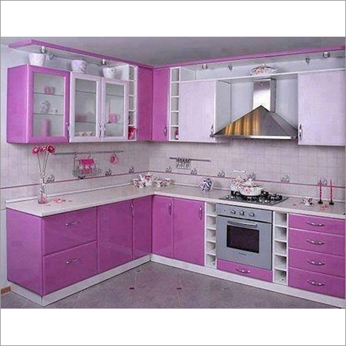 L Shape Kitchen Cabinet - Color: As Per Client Choice
