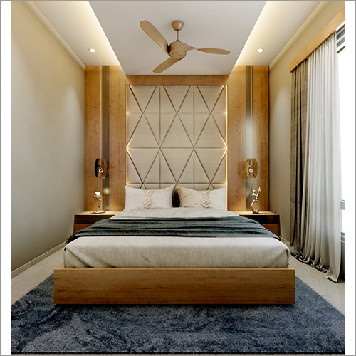 Wooden Bed With Side Rack - Color: As Per Client Choice