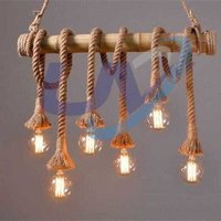 Hanging Rope Lamp with 6 Bulb