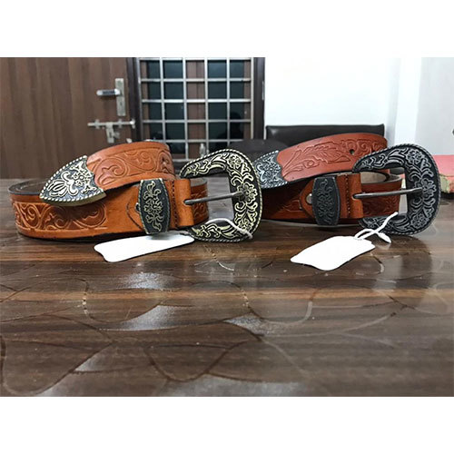 Brown Colour Designer Leather Belt