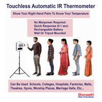 Wall Mounted Infrared Thermometer - Plastic, 170x115x140 Mm, White | 0.5 Sec Response Time, Contactless Operation, Usb/battery Power Supply 