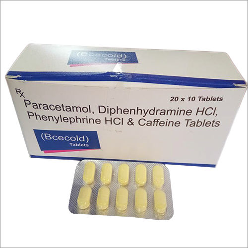 Paracetamol Diphenhydramine HCl Phenylephrine HCl And Caffeine Tablets