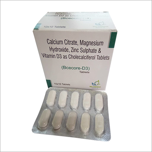 Calcium Citrate, Magnesium Hydroxide, Zinc Sulphate And Vitamin D3 As cholecalciferol Tablets